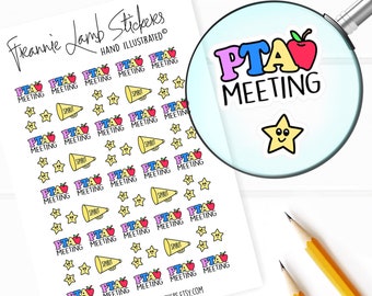 PTA Meeting Stickers (1/2" each), School Planner Stickers, Back To School Stickers for Calendars, Planners and more