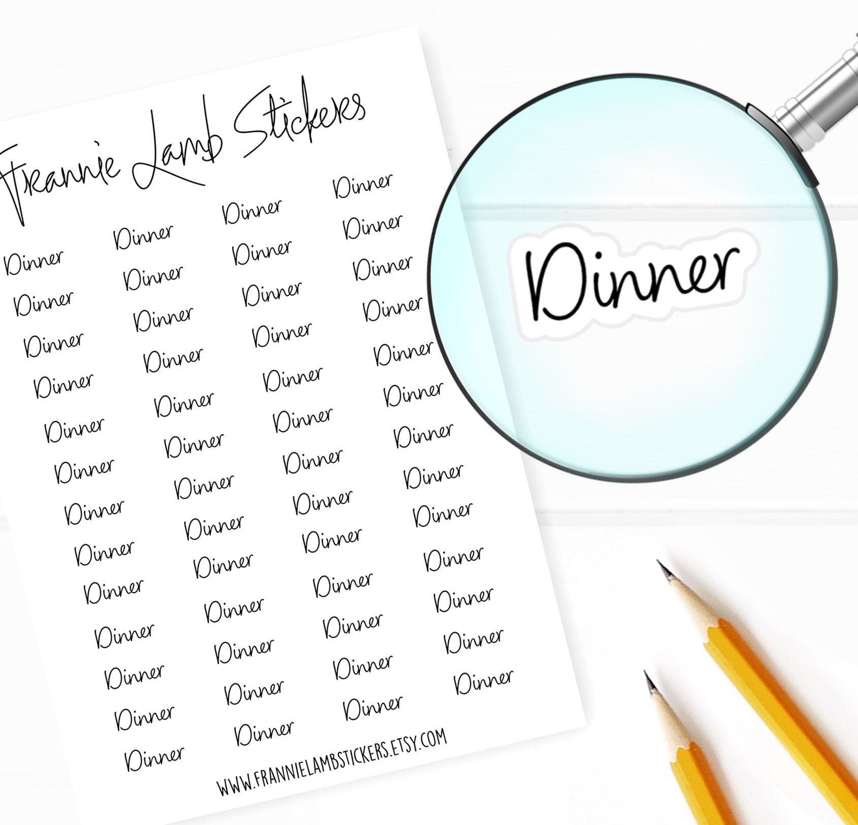 Dinner Planner Stickers, 52 Labels for Planners, Calendars and More, Color and Paper Options Available