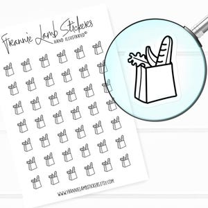 42枚の透明プランナーステッカー（各1/2インチ）、食料品バッグステッカー、プランナーやカレンダー用のショッピングおよび食料品カートステッカーなど