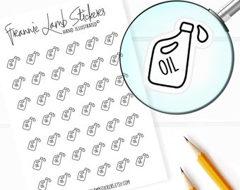 42 Clear Planner Stickers (1/2" each), Oil Change Reminder Stickers, Car and Auto Repair Stickers for Planners and Calendars and more