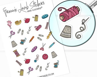 Sewing Stickers (1/2" each), Hobby Planner Stickers, Alteration Stickers for Calendars, Planners, Scrapbooks, Crafts and more