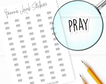 Pray Stickers, 52 Stickers/Labels, Stickers for Planner, Calendars and More, Color and Paper Options Available