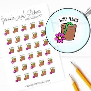 Herinneringsstickers waterplanten (elk 1/2"), plannerstickers, schoonmaak- en karweistickers voor kalenders, planners, plakboeken, knutselen, enz.