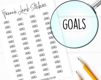 Goals Planner Stickers, 52 Labels for Planners, Calendars and More, Color and Paper Options Available