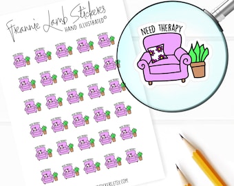 Therapy Reminder Stickers (1/2" each), Therapy Appointment Planner Stickers, Therapy Stickers for Calendars, Planners and more