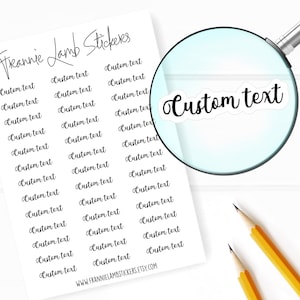 Adesivi di testo personalizzati, etichette personalizzate, adesivi di parole personalizzati per planner, calendari e altro, opzioni di colore e carta disponibili