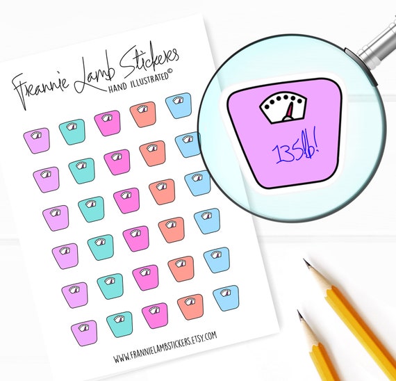 Scale Planner Stickers Write-on Stickers Fitness and - Etsy