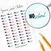 No School Planner Stickers, 48 Labels for Planners, Calendars and More, Paper Options Available 