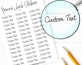 Custom Text Stickers, Custom Labels, Custom Word Stickers for Planner, Calendars and More, Color and Paper Options Available