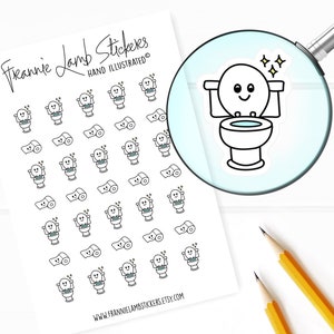 Toilet- en toiletpapierstickers (elk 1/2"), plannerstickers, schoonmaak- en klusjesstickers voor kalenders, planners, plakboeken, knutselwerkjes, enz.