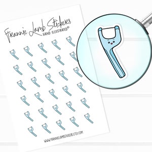 Adesivos para escolhas de fio dental (1/2 "cada), adesivos dentários e dentais para calendários, planejadores, álbuns de recortes, artesanato e muito mais