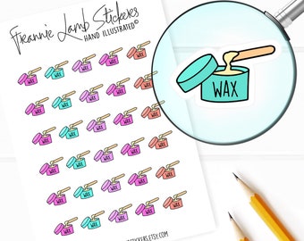 Wax Appointment Stickers (1/2" each), Beauty and Bath Stickers for Calendars, Planners, Scrapbooks, Crafts and more