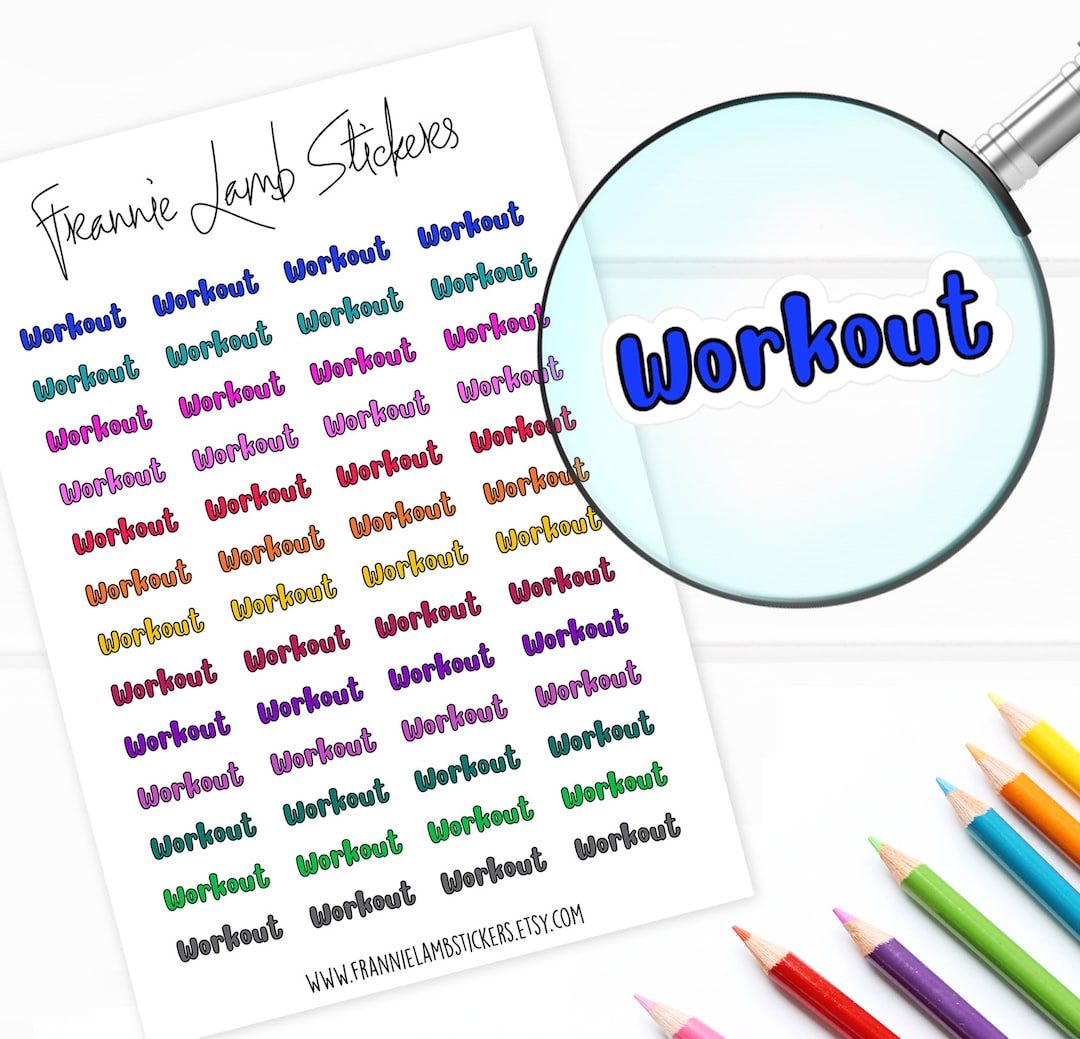 Workout Stickers/labels for Planners, Calendars & Folders, Choice of ...