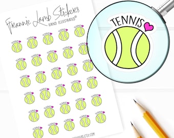 Tennis Stickers (1/2&quot; each), Planner Stickers, Tennis Practice and Game Reminder Stickers for Calendars, Planners and more