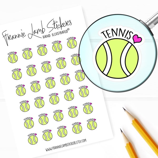 Tennis Stickers (1/2" each), Planner Stickers, Tennis Practice and Game Reminder Stickers for Calendars, Planners and more