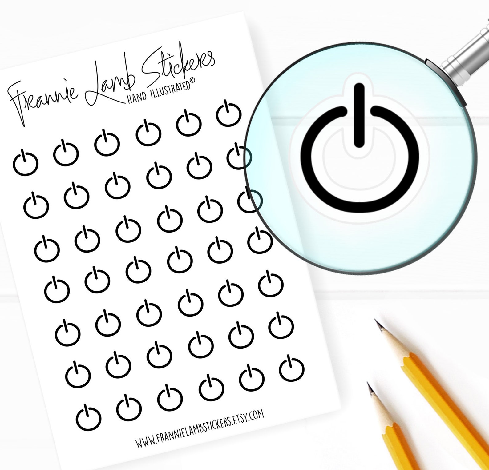 42 Tiny and Clear Power Button Stickers Work and Computer Etsy