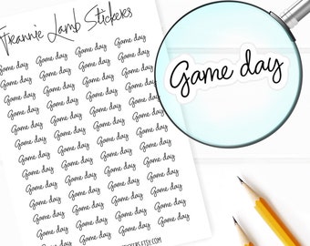 Game day Planner Stickers, 52 Labels for Planners, Calendars and More, Color and Paper Options Available