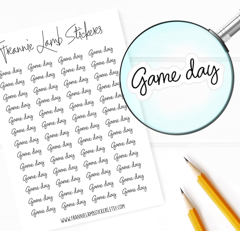 Game Day Planner Stickers 52 Labels for Planners Calendars Etsy