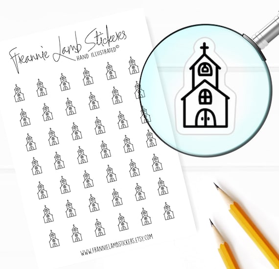 42 Tiny and Clear Church Stickers Church and Religious Etsy