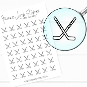 42 autocollants transparents (1/2 po. chacun), autocollants hockey, autocollants transparents mats pour agenda et calendriers et plus