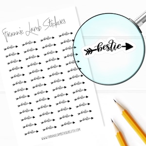 Adesivos Bestie, 52 etiquetas para planejadores, calendários e muito mais, opções de cores e papéis disponíveis