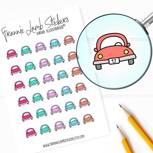 車用ステッカー（各1/2インチ）、プランナー用ステッカー、カレンダー、プランナー、スクラップブック、工芸品などのための車用ステッカー