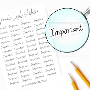 Important Planner Stickers, 52 Labels for Planners, Calendars and More, Color and Paper Options Available