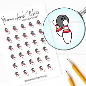 Bowling Stickers (1/2" each), Sports Planner Stickers, Sports Stickers for Calendars, Planners and more