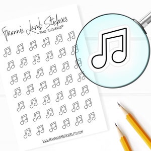 42 adesivi trasparenti per agenda (1/2" ciascuno), adesivi per agenda con note musicali, adesivi musicali per agende e calendari e altro ancora