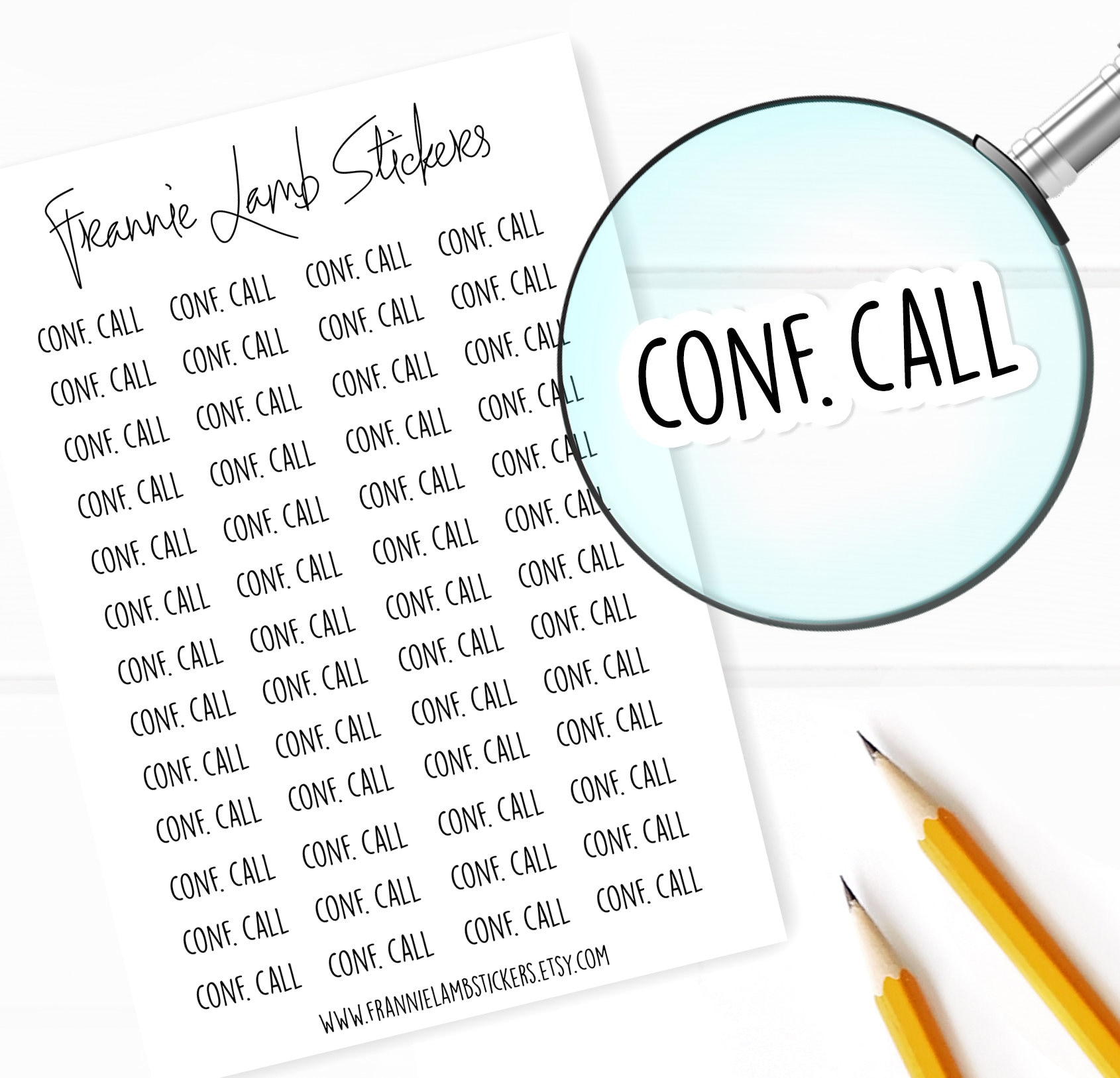 Conf. Call Stickers, 52 Stickers/labels, Stickers for Planner ...