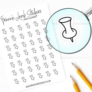 42 Aufkleber (je 1/2 "), Pin-Sticker, Arbeit und Schule für Planer, Kalender und mehr
