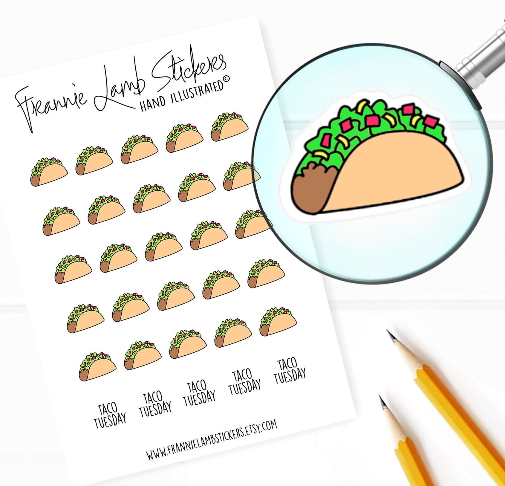 Taco Stickers Food Stickers for Planners and Calendars Small Etsy