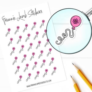 Ballonsticker (je 1,2 cm), Geburtstagssticker, Geschenksticker, Sticker für Kalender, Planer, Scrapbooks, Bastelarbeiten und mehr