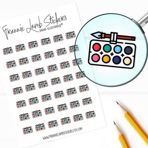 Painting Palette Planner Stickers: Clear Matte Art Stickers (1/2&quot; Each)