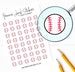 48 Clear Planner Stickers (1/2' each), Baseball Planner Stickers, Sport and Fitness Stickers for Planners and Calendars and more 