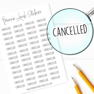Cancelled Stickers, 52 Stickers/labels, Stickers for Planner, Calendars ...