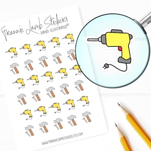 Boor- en constructiestickers (elk 1/2"), plannerstickers, karweistickers voor kalenders, planners, plakboeken, handwerk en meer