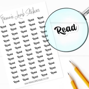 Leer pegatinas, 65 etiquetas para planificadores, calendarios y más, opciones de color y papel disponibles