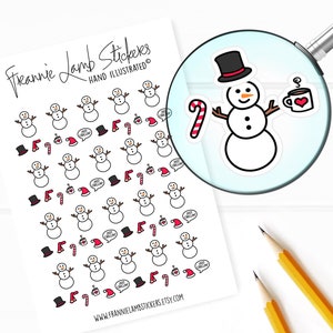 Dress Up Snowman Planner Stickers, Planner Stickers, Winter Stickers, Christmas Stickers, Calendar Stickers, Seasonal Stickers, Labels