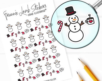 Dress Up Snowman Planner Stickers, Planner Stickers, Winter Stickers, Christmas Stickers, Calendar Stickers, Seasonal Stickers, Labels