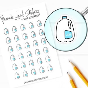 Water Gallon Stickers (1/2&quot; each), Planner Stickers, Water Stickers for Calendars, Planners, Scrapbooks, Crafts and more