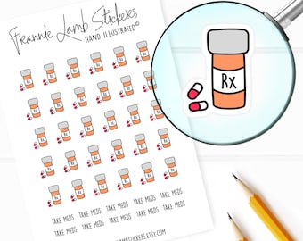 Pegatinas para medicamentos recetados (1,27 cm cada una), pegatinas recordatorias para calendarios, agendas, álbumes de recortes, manualidades y más.