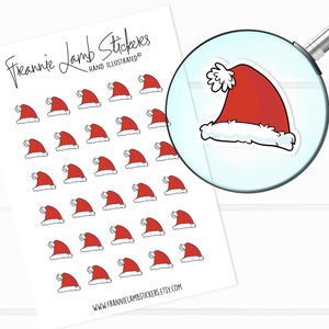 Stickers kerstmuts (elk 1/2"), kerststickers, feestdagen en decoratieve stickers voor kalenders, planners en meer