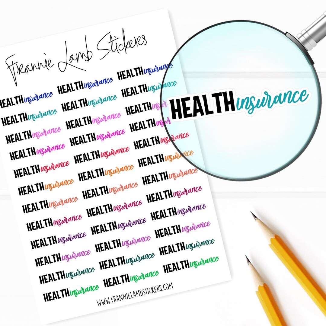 Health Insurance Planner Stickers, 36 Labels for Planners, Calendars ...