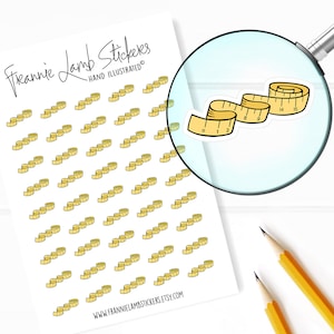 Meetlintstickers (elk 1/2"), fitnessplannerstickers, stickers voor kalenders, planners, plakboeken, handwerk en meer