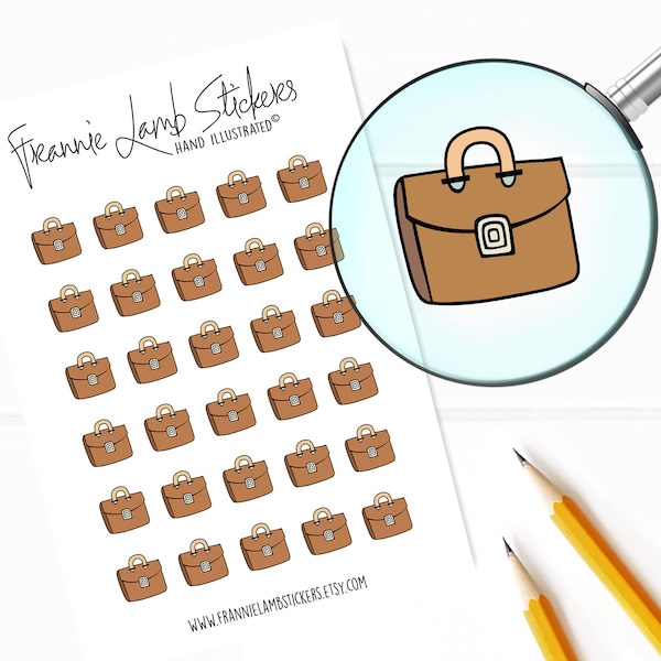 Briefcase Stickers (1/2" each), Planner Stickers, Work Stickers for Calendars, Planners and more