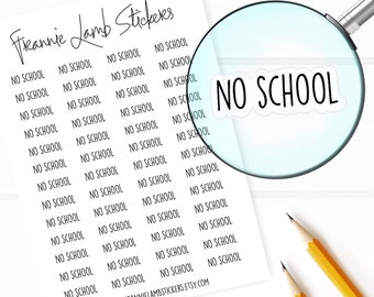 No School Planner Stickers, 52 Labels for Planners, Calendars and More, Color and Paper Options Available