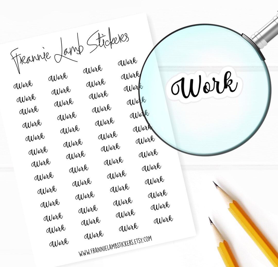Work Planner Stickers, 52 Labels for Planners, Calendars and More ...