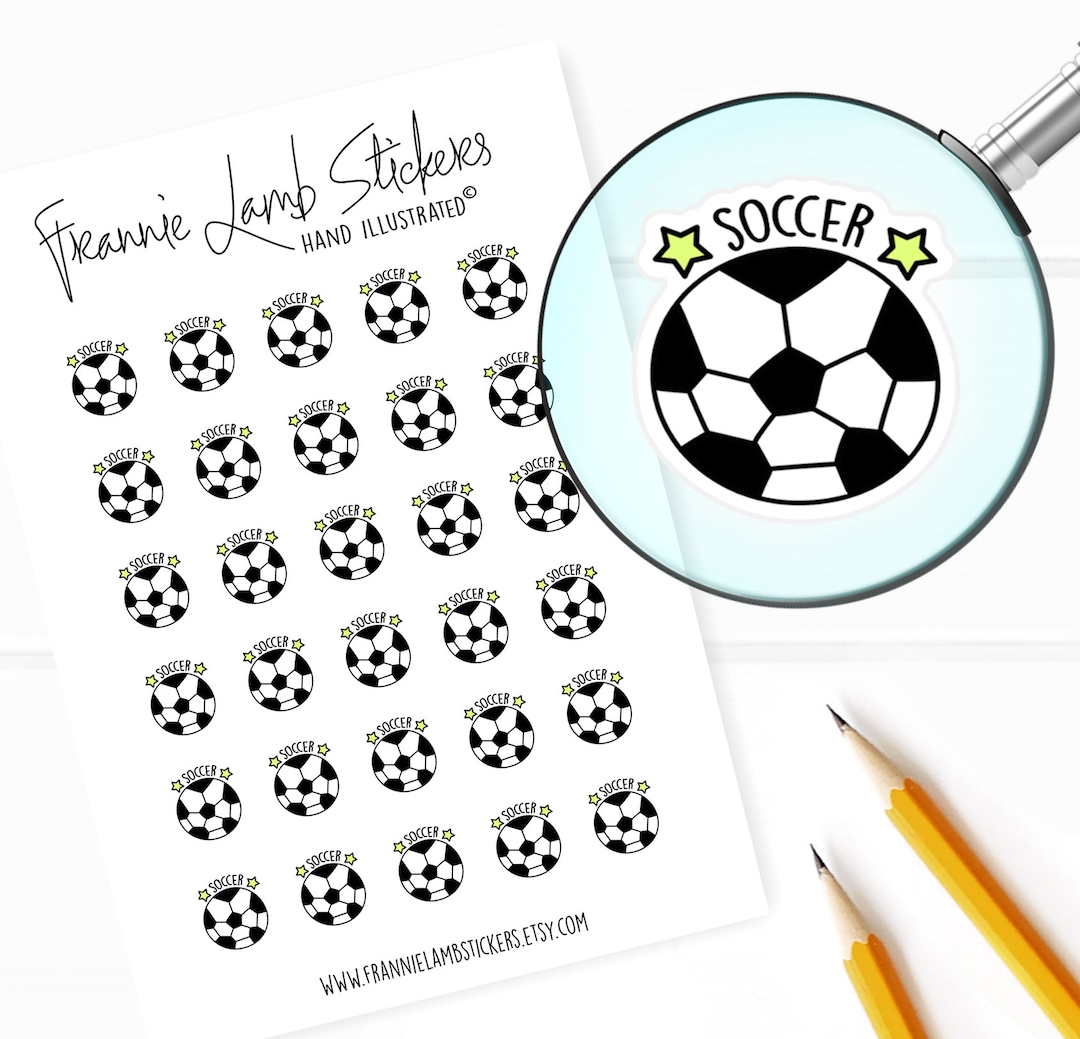 Soccer Stickers 1/2 Each, Sports Planner Stickers, Soccer Practice and