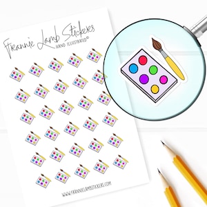 Painting Stickers (1/2&quot; each), Watercolor Planner Stickers, Painting and Art Stickers for Calendars, Planners and more